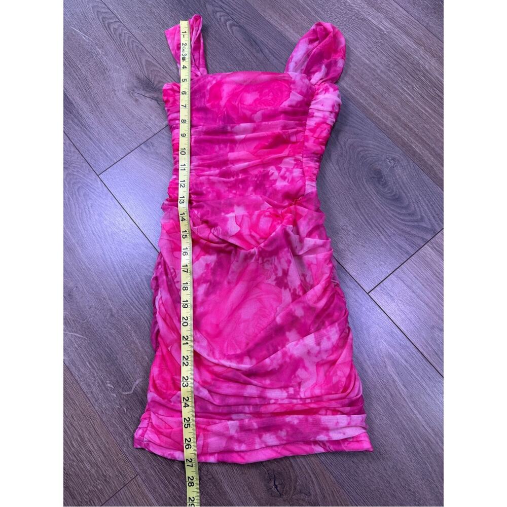 Selfie Leslie Daydreaming Ruched Mini Dress Floral Pink Size Small - Picture 11 of 11